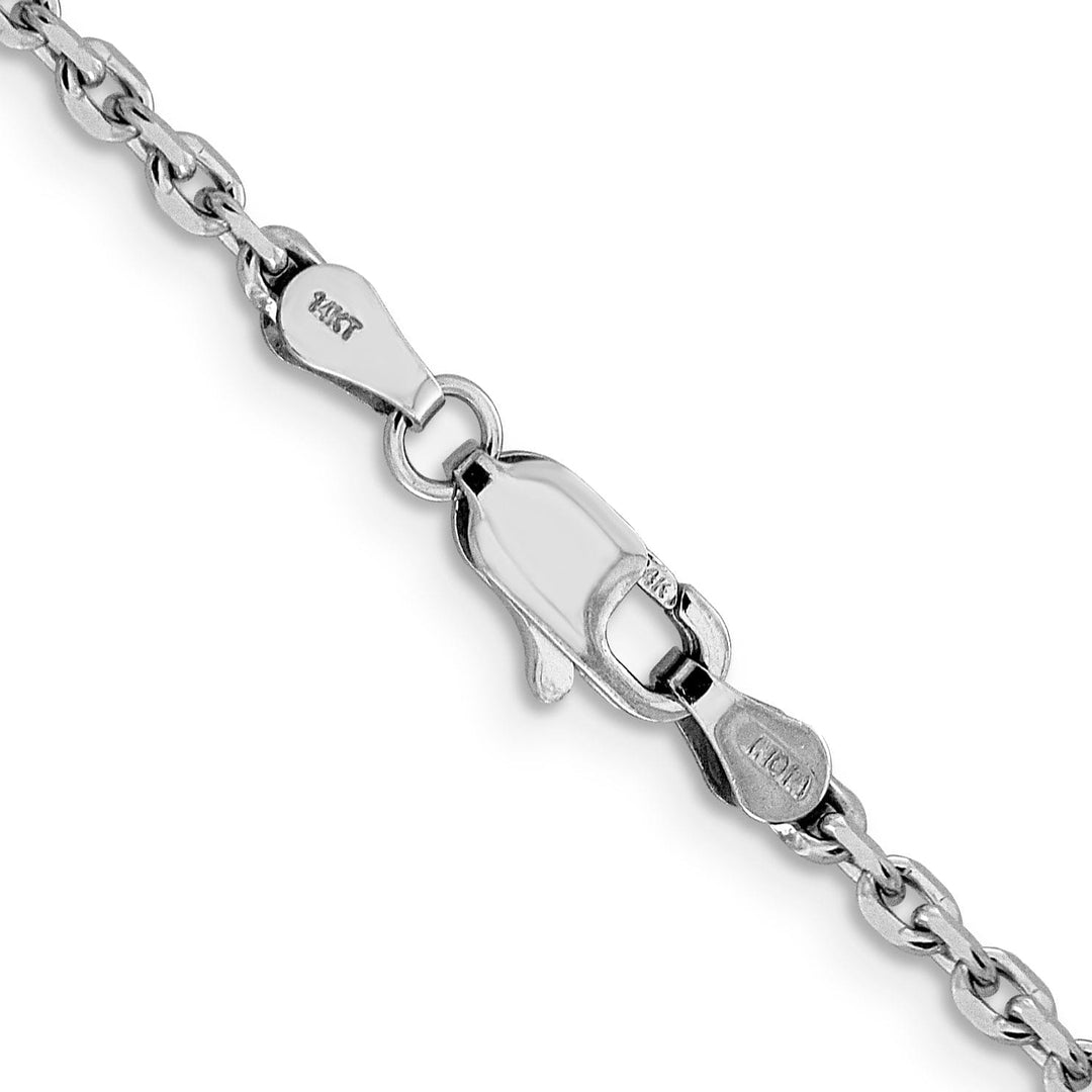 14k White Gold 2.50mm Solid D.C Cable Chain