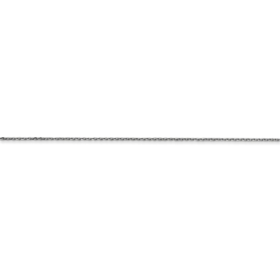 14k White Gold 0.65mm Round Link Cable Chain