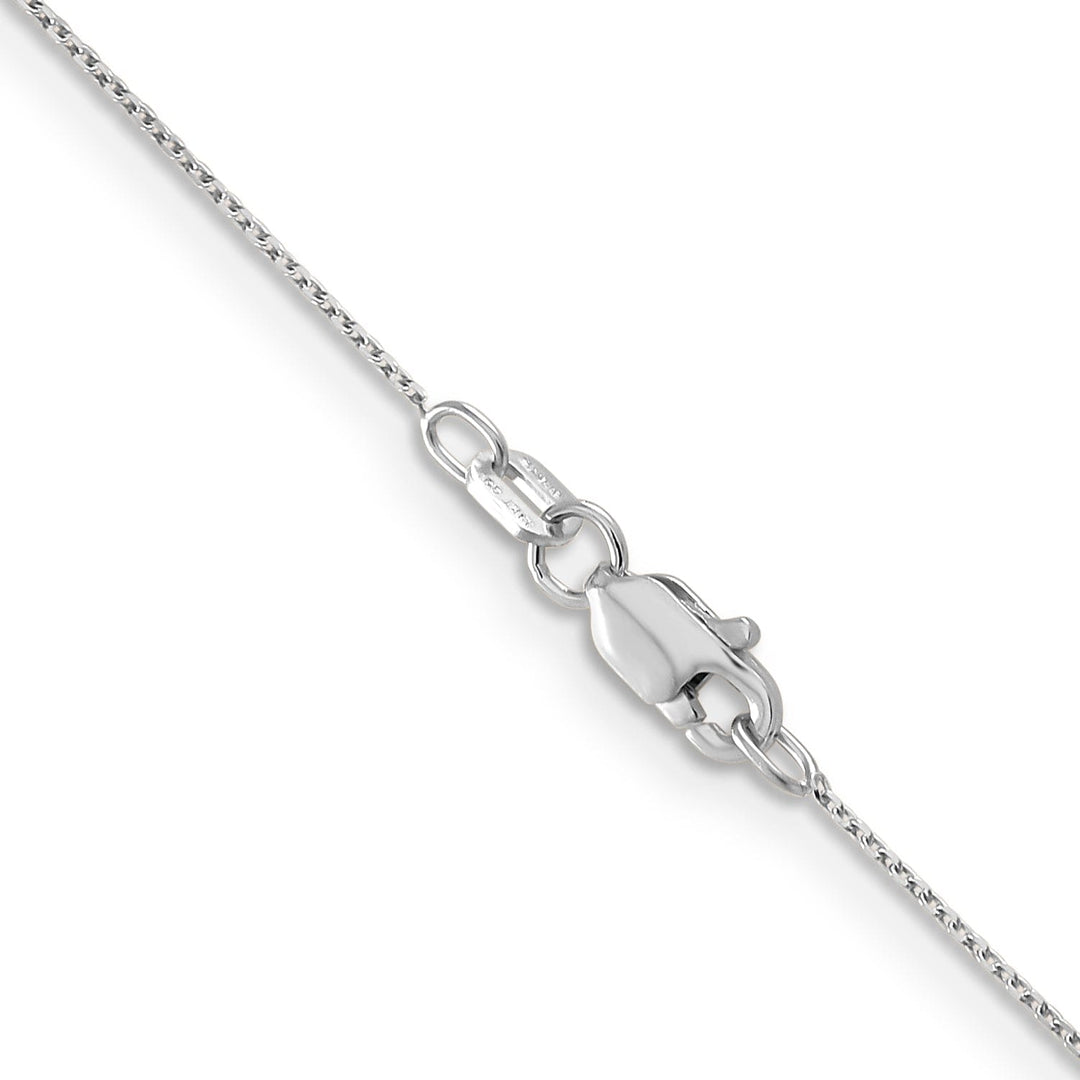 14k White Gold 0.65mm Round Link Cable Chain