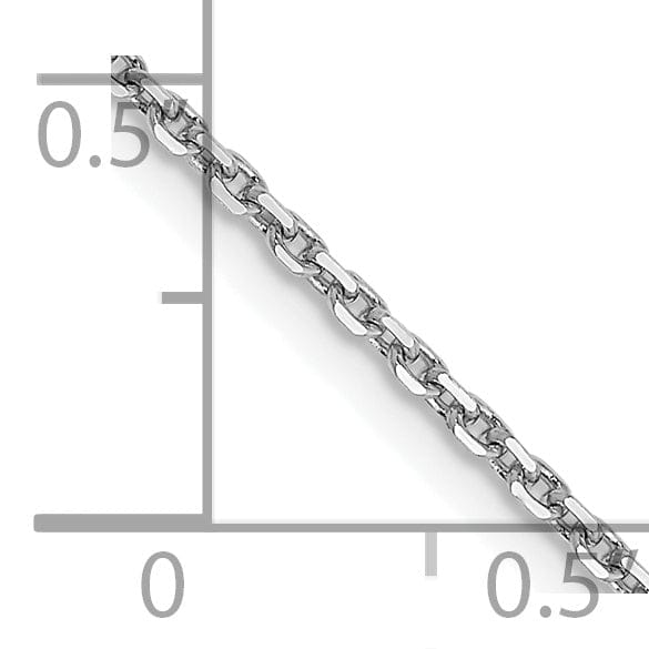 14k White Gold 1.40mm Round Link Cable Chain