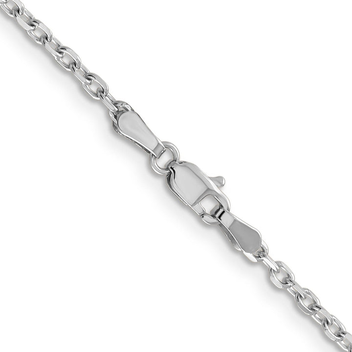 14k White Gold 2.20mm Round Link Cable Chain