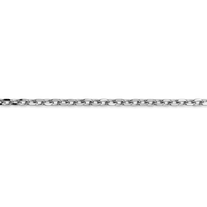 14k White Gold 3.00mm Round Link Cable Chain