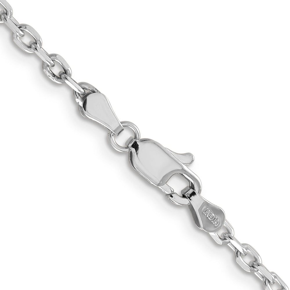 14k White Gold 3.00mm Round Link Cable Chain