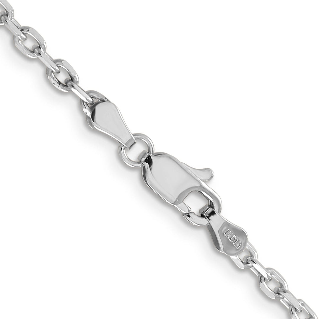 14k White Gold 3.00mm Round Link Cable Chain