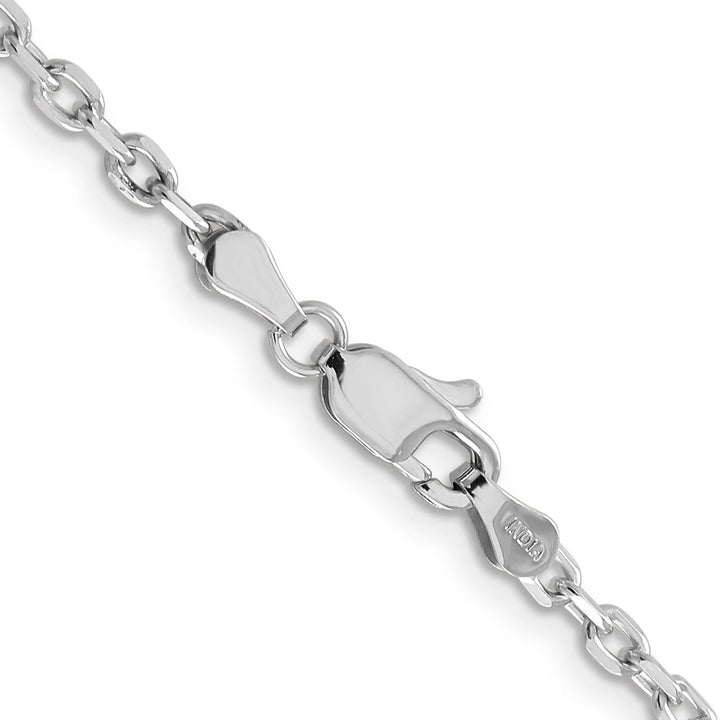 14k White Gold 3.00mm Round Link Cable Chain
