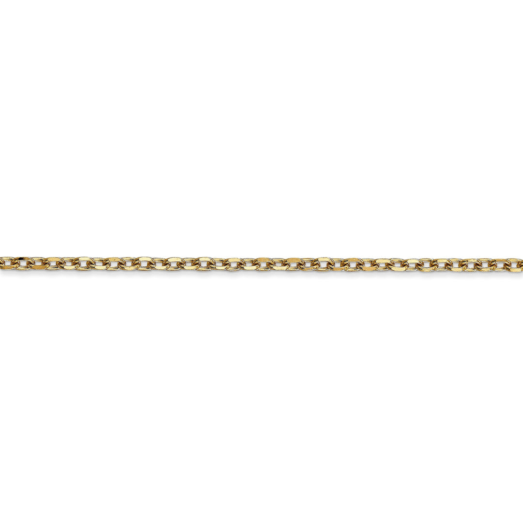 14k Yellow Gold 2.20mm Round Link Cable Chain