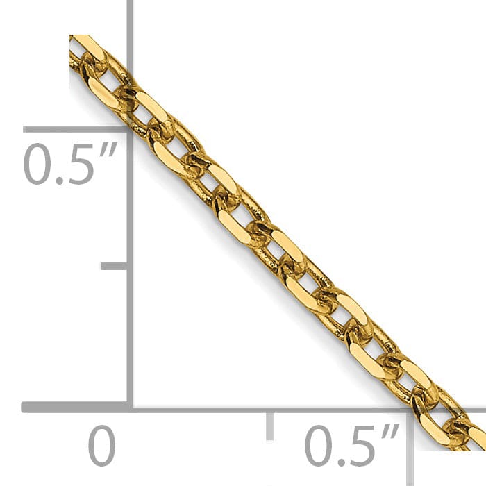 14k Yellow Gold 2.20mm Round Link Cable Chain