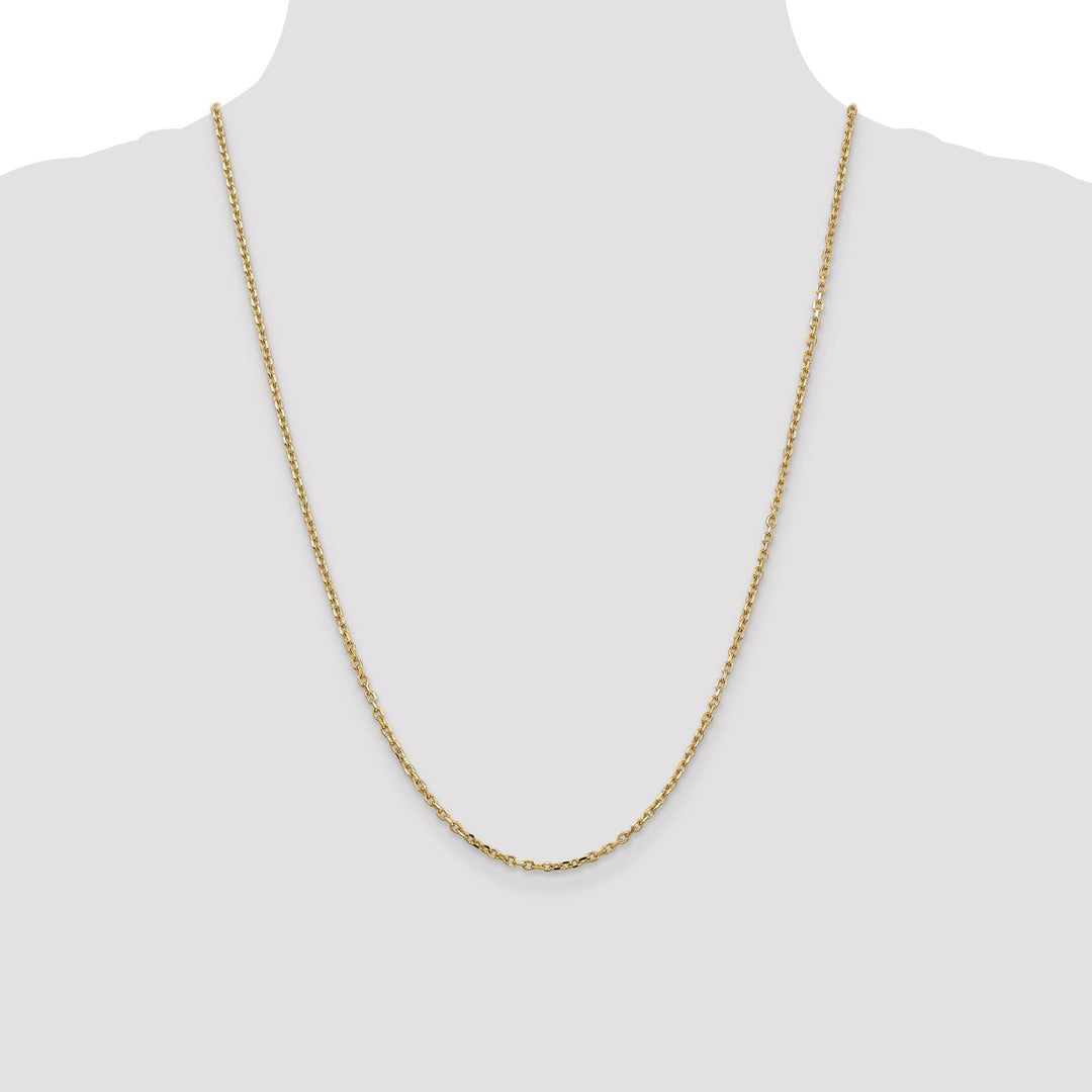 14k Yellow Gold 2.20mm Round Link Cable Chain