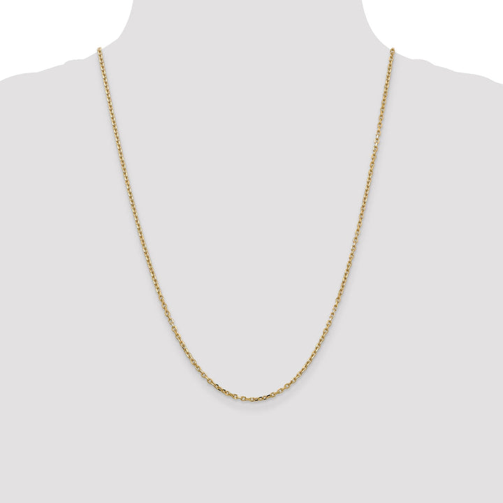 14k Yellow Gold 2.20mm Round Link Cable Chain