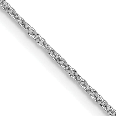 14k White Gold 0.70mm Round Link Cable Chain