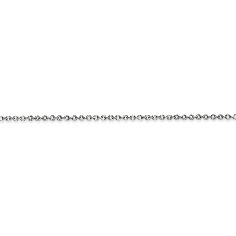 14k White Gold 1.30mm Round Link Cable Chain