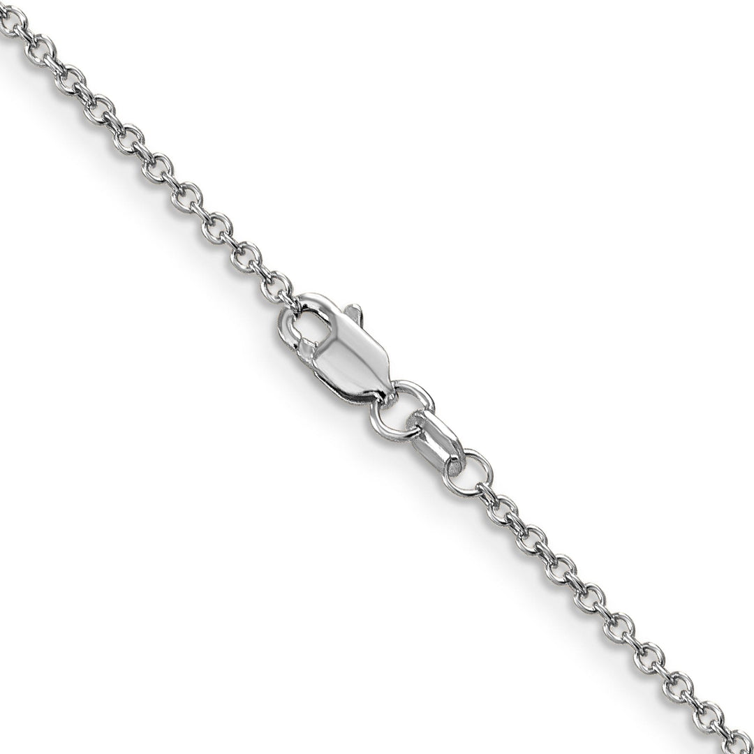 14k White Gold 1.30mm Round Link Cable Chain