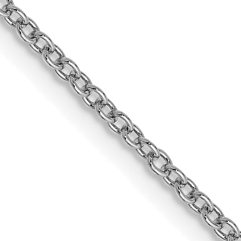 14k White Gold 1.30mm Round Link Cable Chain