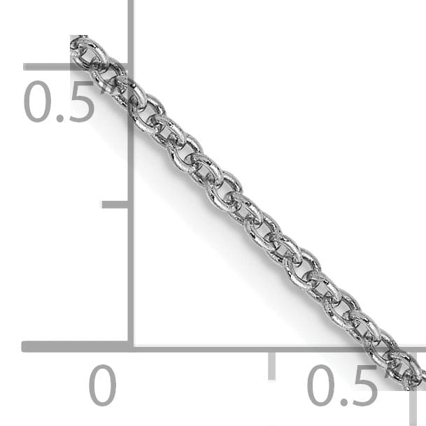 14k White Gold 1.67mm Round Link Cable Chain