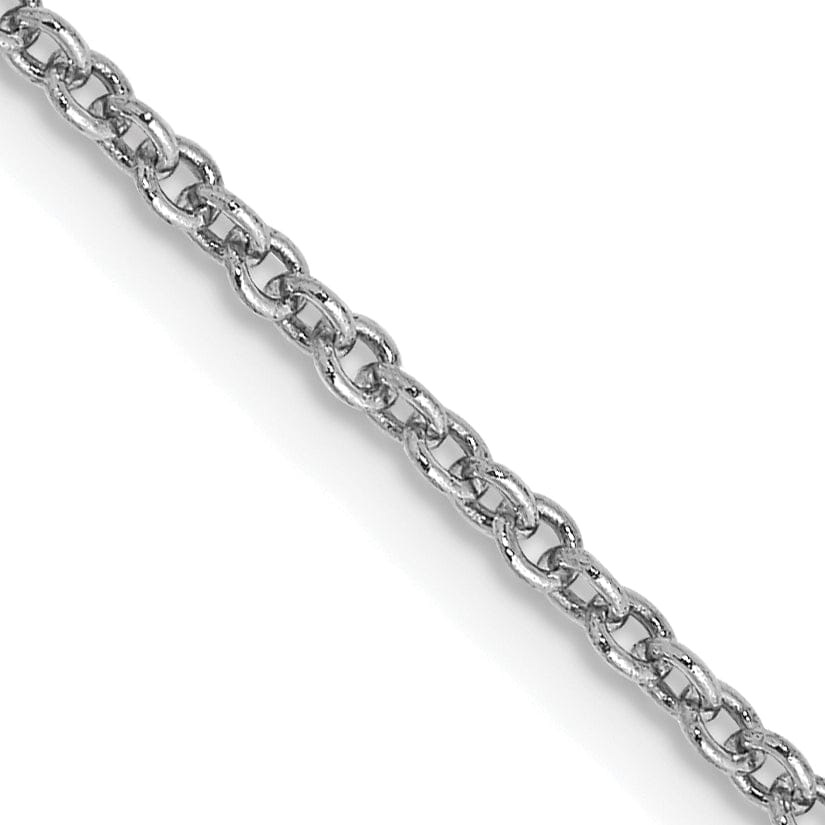 14k White Gold 1.67mm Round Link Cable Chain