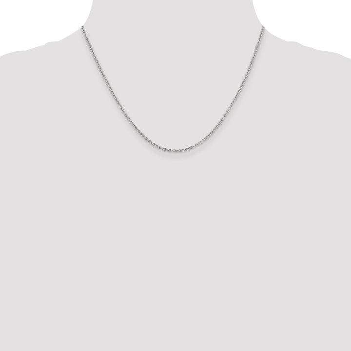 14k White Gold 2.00mm Round Link Cable Chain