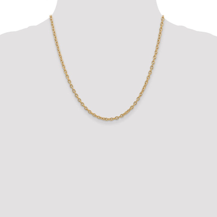 14k Yellow Gold 3.20mm Round Link Cable Chain