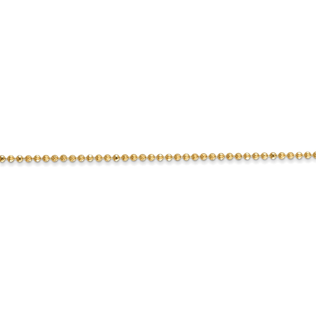 14k Yellow Gold Diamond Cut 1.20mm Bead Chain