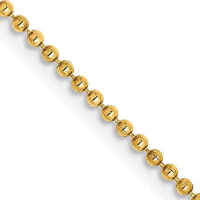 14k Yellow Gold Diamond Cut 1.20mm Bead Chain at $ 135.73 only from Jewelryshopping.com