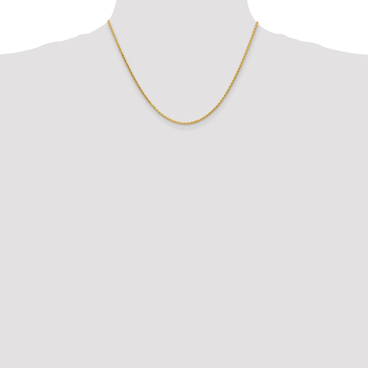 14k Yellow Gold 1.90mm Solid D.C Wheat Chain