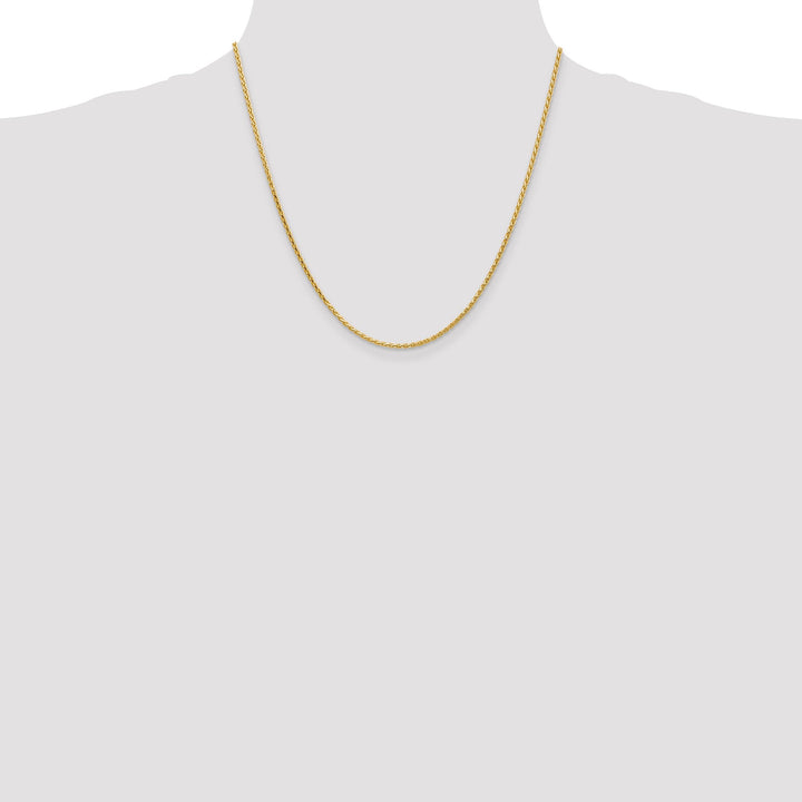 14k Yellow Gold 1.90mm Solid D.C Wheat Chain