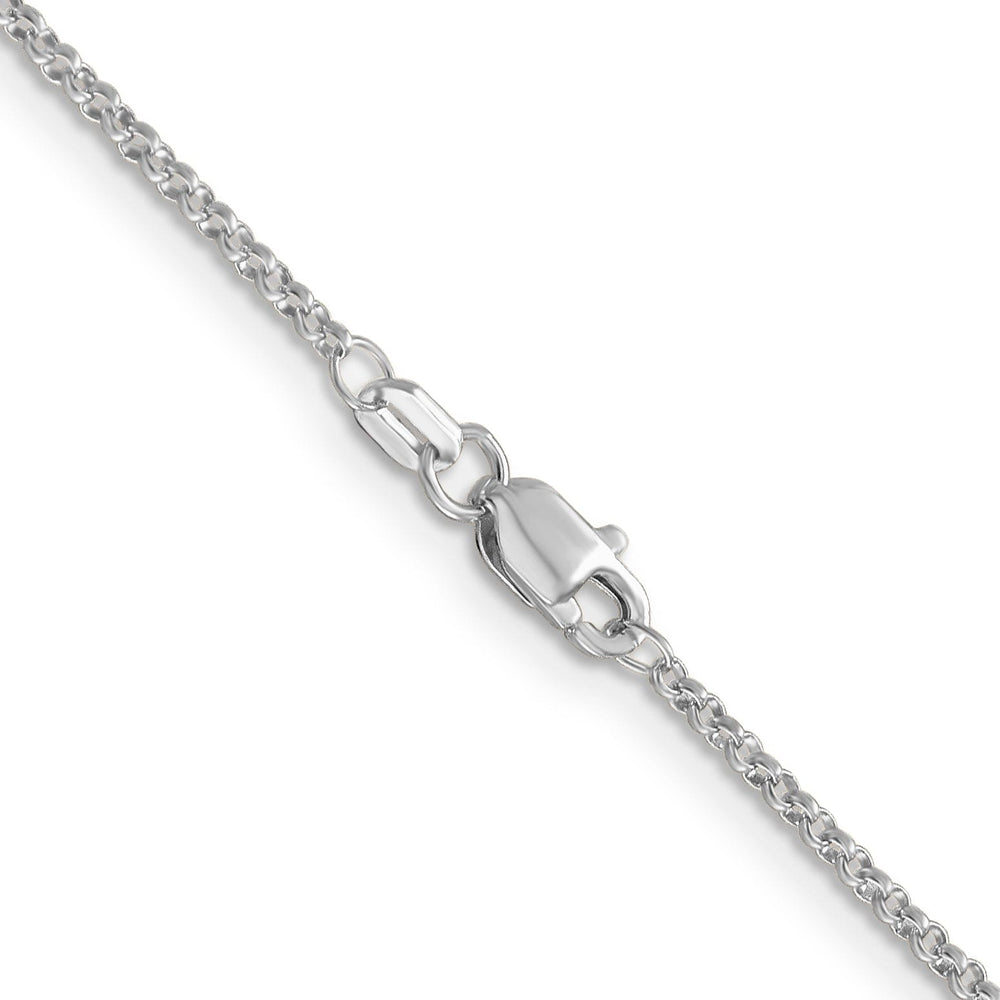 Solid 14k White Gold 1.55 mm Rolo Pendant Chain