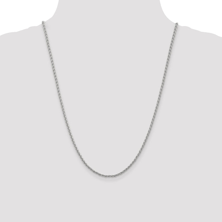 14k White Gold 2.25-mm Parisian Wheat Chain