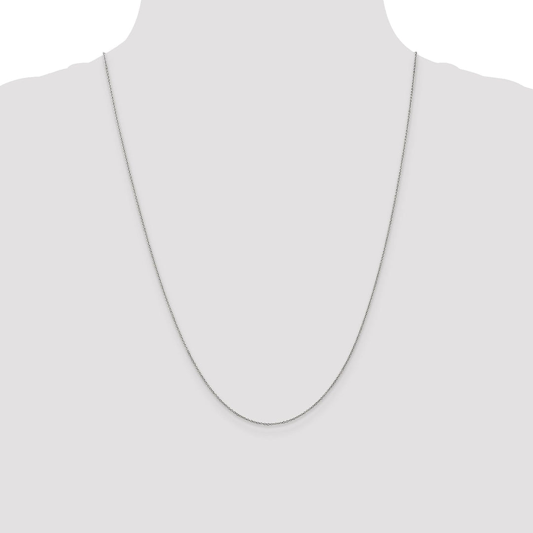 14k White Gold 0.80mm Solid Polish Cable Chain