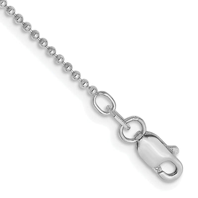 Solid 14k White Gold Beaded Pendant Chain at $ 129.02 only from Jewelryshopping.com