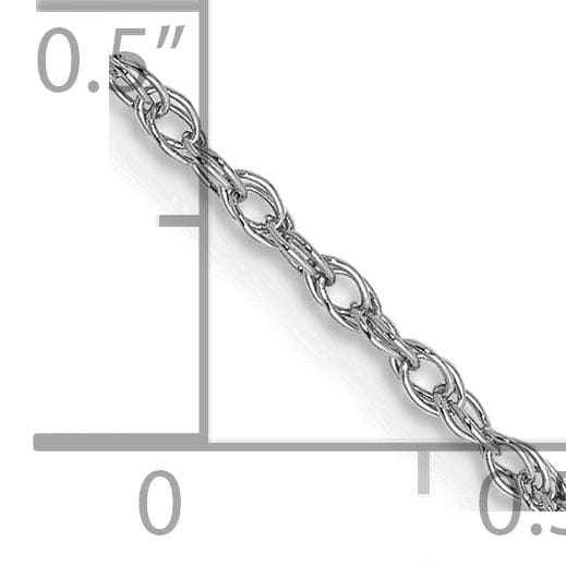 14k White Gold 1.30mm Heavy-Baby Rope Chain