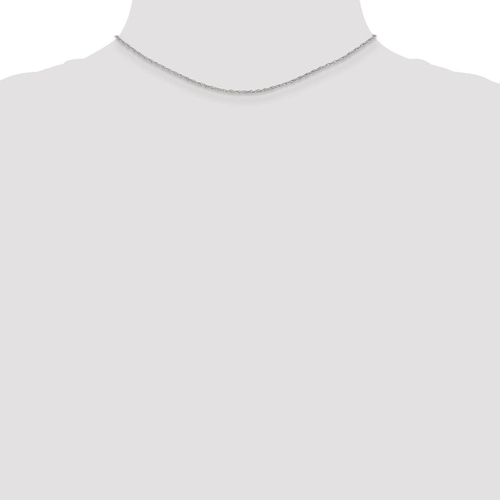 14k White Gold 1.30mm Heavy-Baby Rope Chain