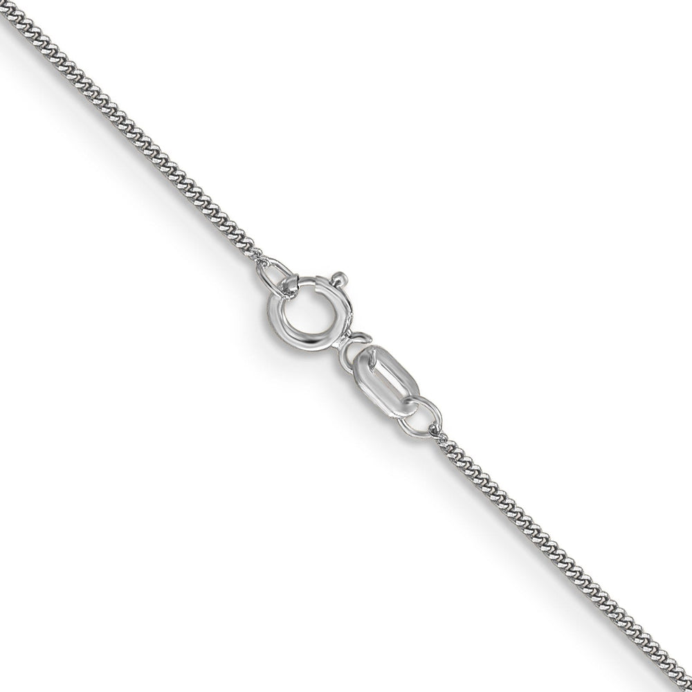 Solid 14k White Gold .9 mm Curb Pendant Chain