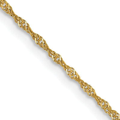 14k Yellow Gold 1.10m Polished Singapore Chain at $ 47.12 only from Jewelryshopping.com