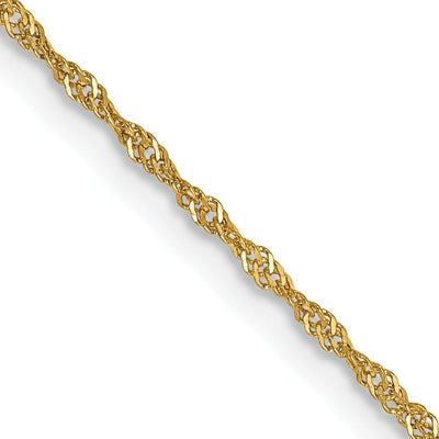 14k Yellow Gold 1.10m Polished Singapore Chain at $ 47.12 only from Jewelryshopping.com