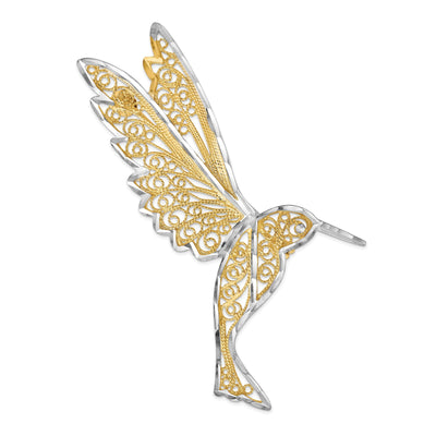 14k Two-tone Gold Filigree Hummingbird Pin at $ 369.72 only from Jewelryshopping.com