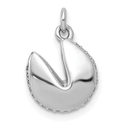 14k White Gold Polished Finish Reversible 3-Dimensional 1/15ct. Diamond Fortune Cookie Pendant at $ 247.06 only from Jewelryshopping.com