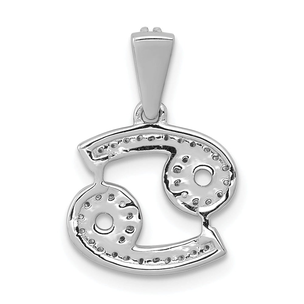 14k White Gold Polished Finish with Diamonds Cancer Zodiac Charm Pendant