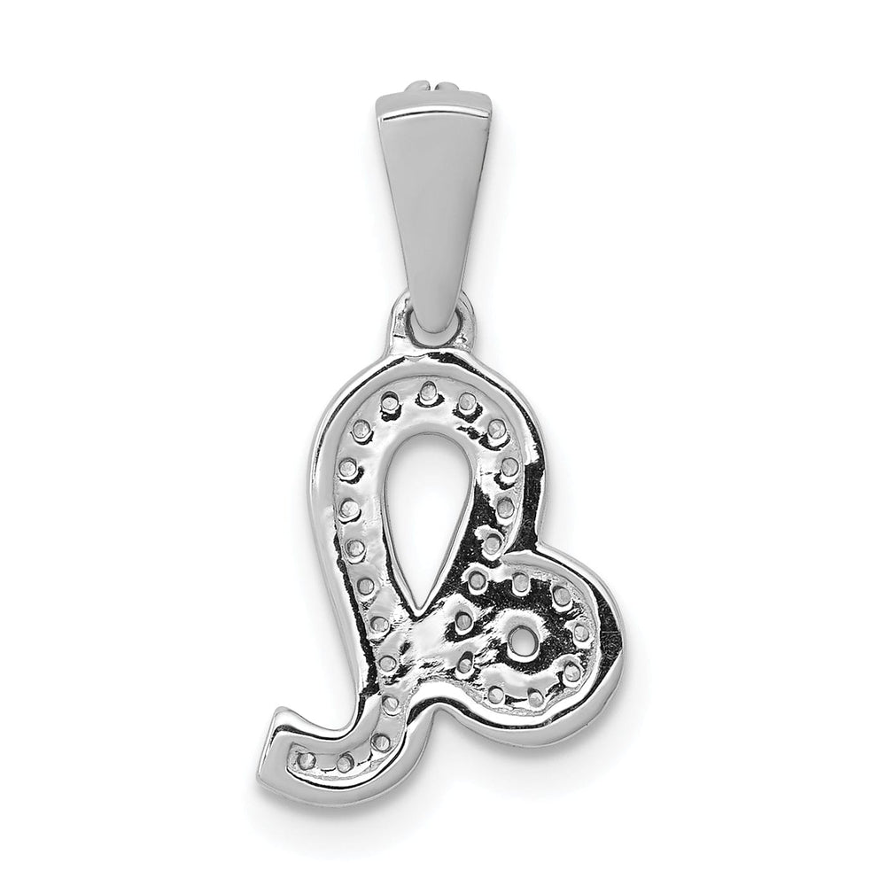 14k White Gold Polished Finish with Diamonds LEO Zodiac Charm Pendant