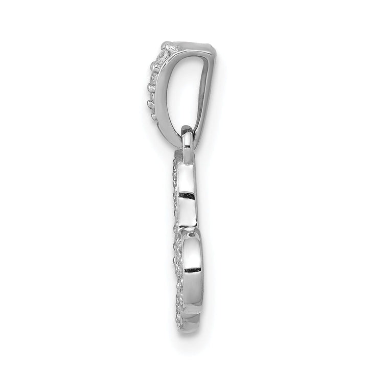 14k White Gold Polished Finish with Diamonds Capricorn Zodiac Charm Pendant