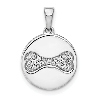 14k White Gold Polished Finish Open Back with Diamonds Bone Charm Pendant at $ 312.32 only from Jewelryshopping.com