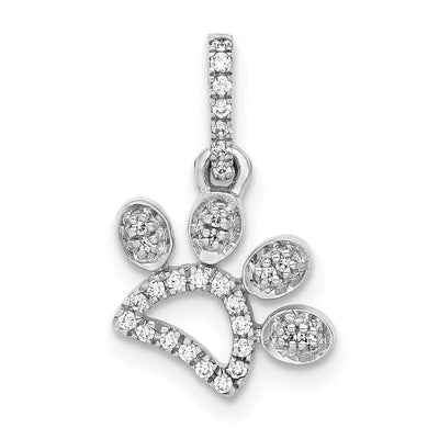 14k White Gold Polished Finish 1/10ct. Diamond Paw Print Shape Charm Pendant at $ 265.01 only from Jewelryshopping.com