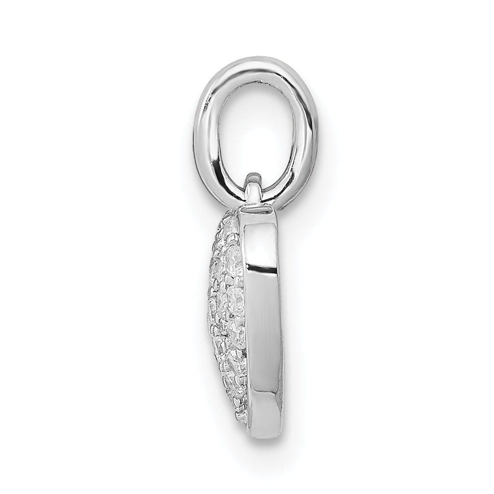 14k White Gold Polished Finish Open Back Polished Finish 0.184-CT Diamond Heart Charm Design Pendant