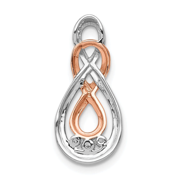 14k White and Rose Gold 0.07-CT Diamond Double Infinity Chain Slide Pendant