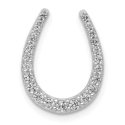 14k White Gold Rhodium Polished Finish Flat Back 1/4CT Diamond Horseshoe Chain Slide Pendant will not fit omega chain at $ 386.12 only from Jewelryshopping.com