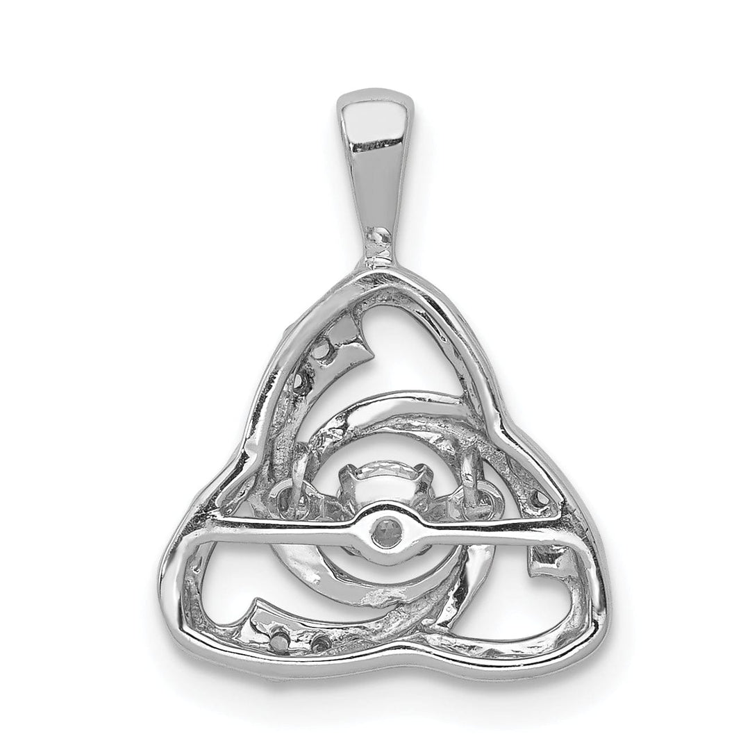 14k White Gold Open Back Polished Finish 0.21CT Vibrant Diamond Celtic Design Pendant