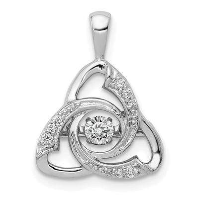 14k White Gold Open Back Polished Finish 0.21CT Vibrant Diamond Celtic Design Pendant at $ 494.45 only from Jewelryshopping.com