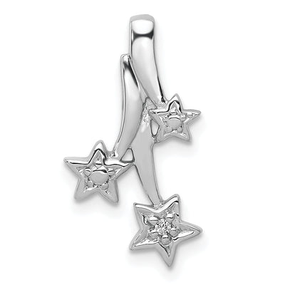 14k White Gold Open Back Polished Finish Diamond Shooting Stars Design Chain Slide Pendant will not fit omega chain at $ 175.2 only from Jewelryshopping.com