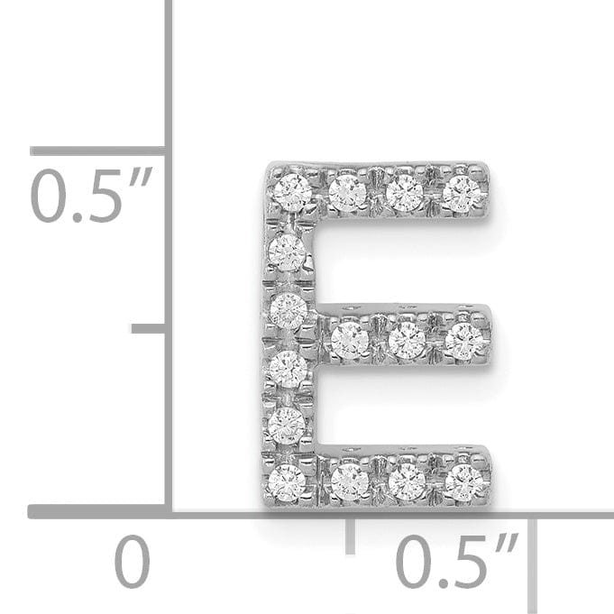 14K White Gold Diamond 0.15-CT Letter E Initial Charm Pendant