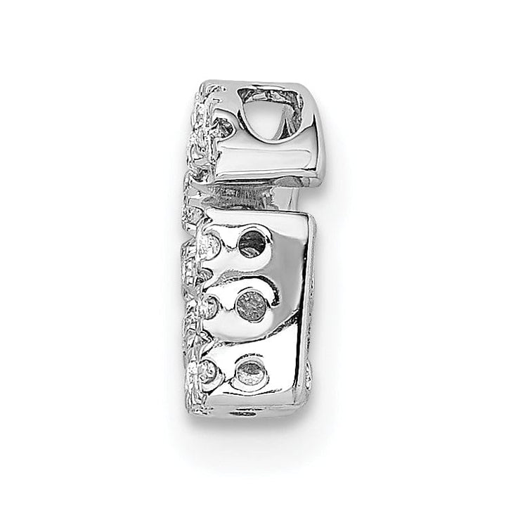 14K White Gold Diamond 0.15-CT Letter G Initial Charm Pendant