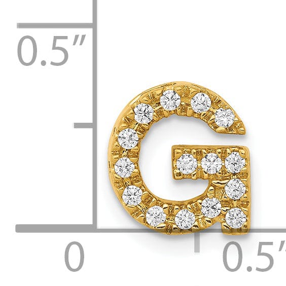 14K Yellow Gold Diamond 0.15-CT Letter G Initial Charm Pendant